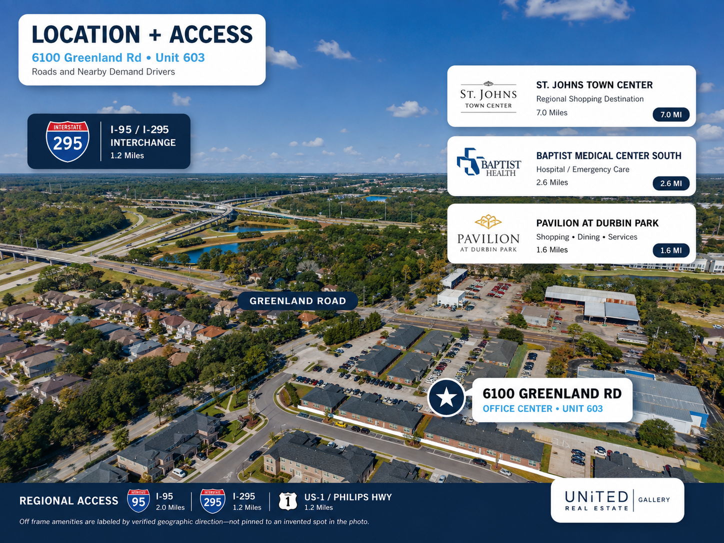 Single-Story Office Center with Convenient Surface Parking | 6100 Greenland Rd