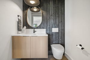 Upper level powder room