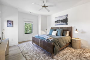 Upper level guest room with convenient en suite bathroom