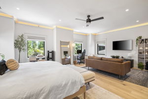Jr primary suite on the upper level was previously two bedrooms