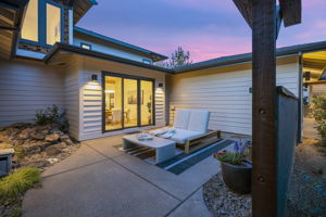 Private side patio could be perfect zen garden