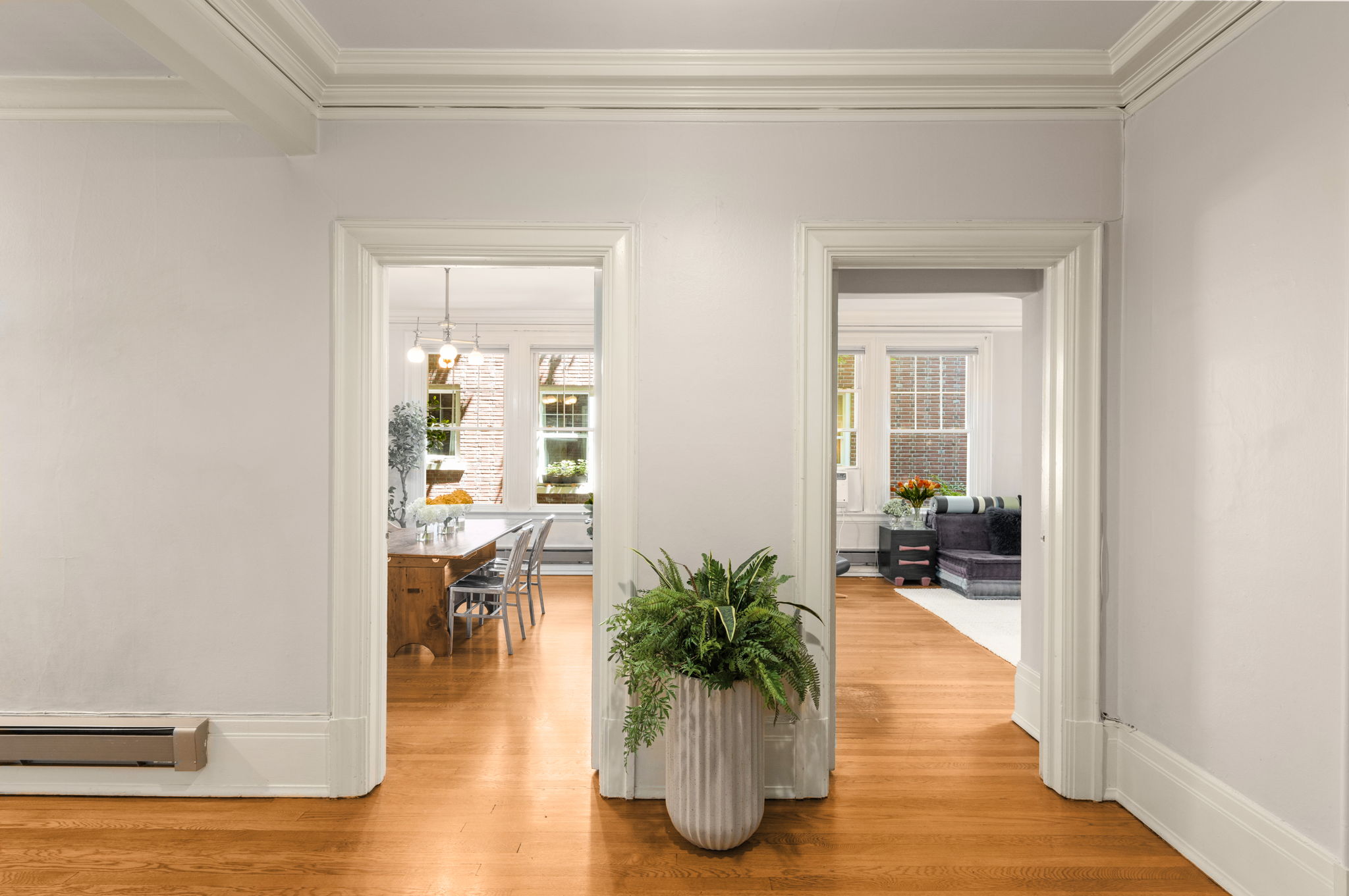 Entryway. Notice the beautiful oak (& fir) hardwoods.