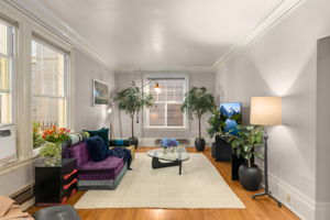 Spacious living room is great for entertaining or relaxing.