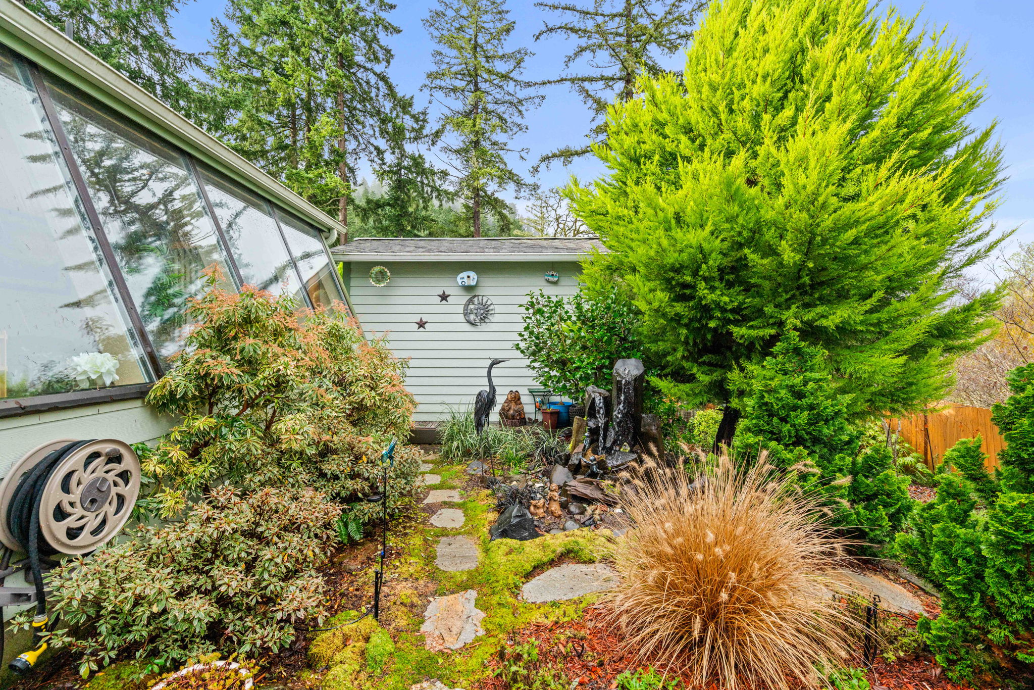 Back Fountain and Landscaping