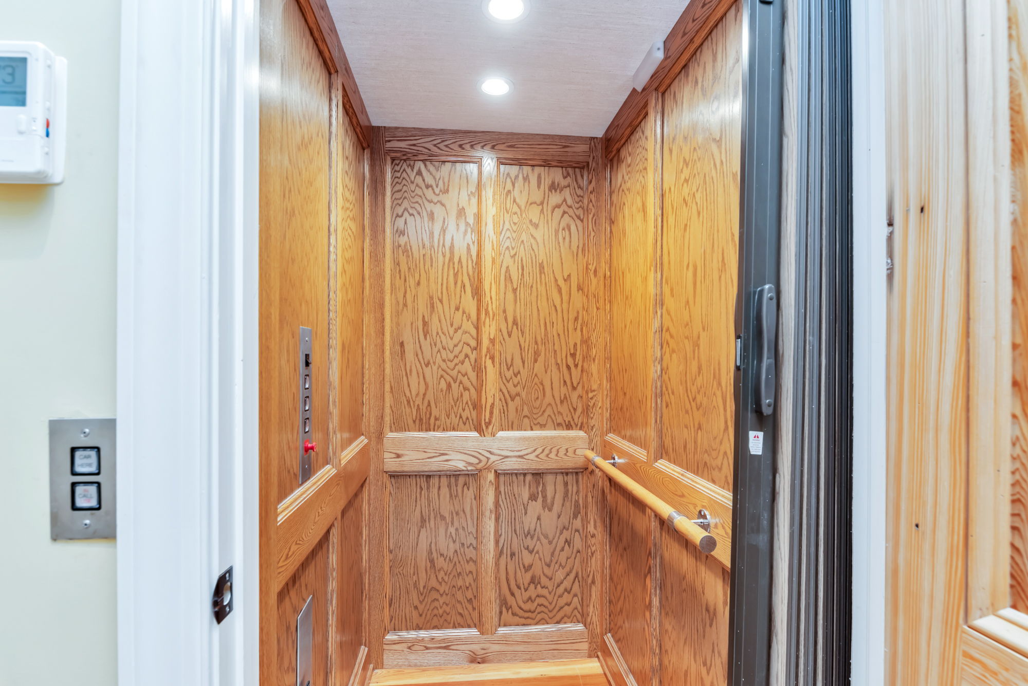 Bedroom wing has an elevator