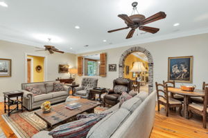 A spacious floor plan family room