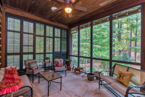 Hers with a screened-in porch