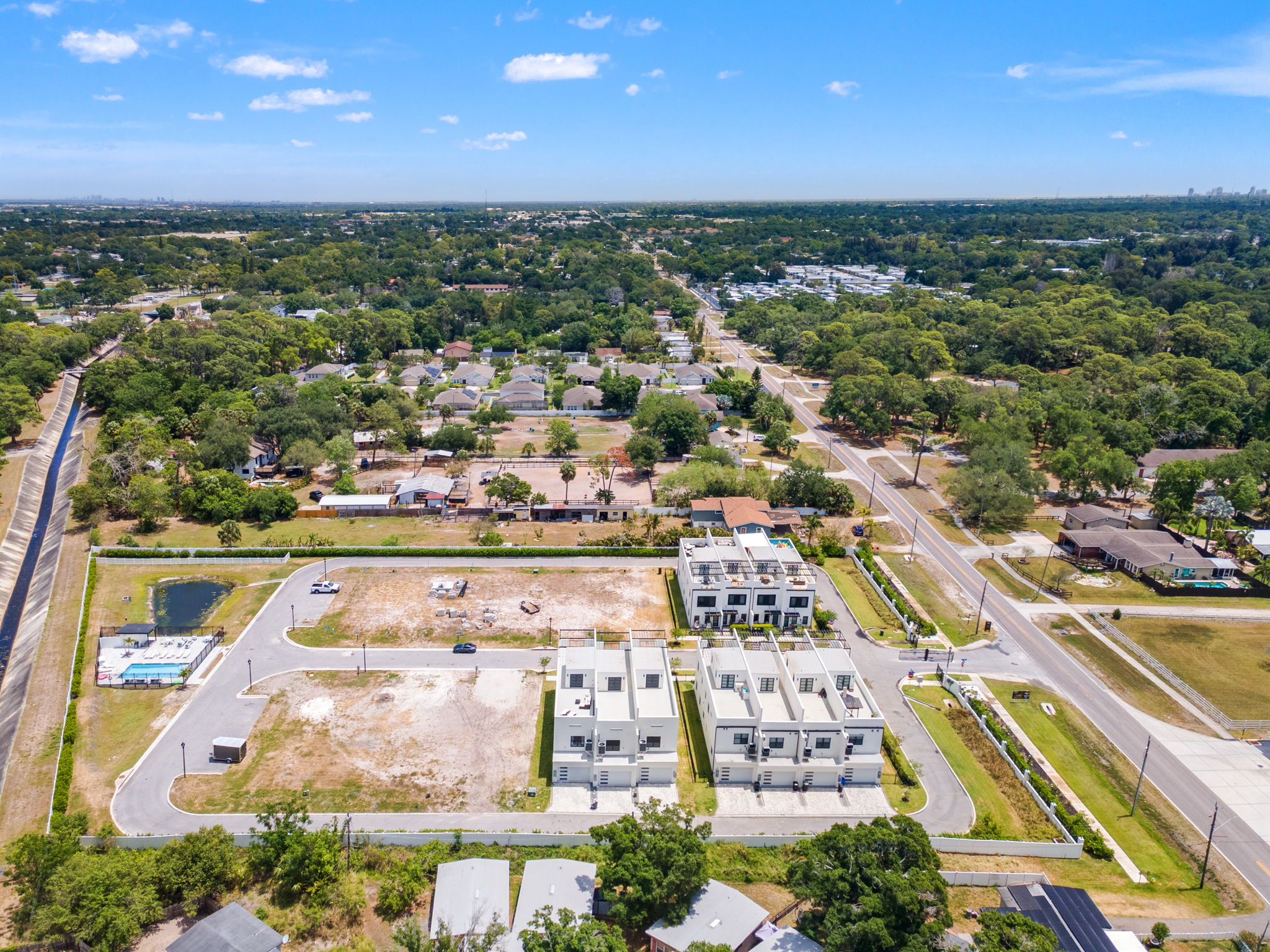 Aerial view of Phase III under construction at Latitudes in the Park