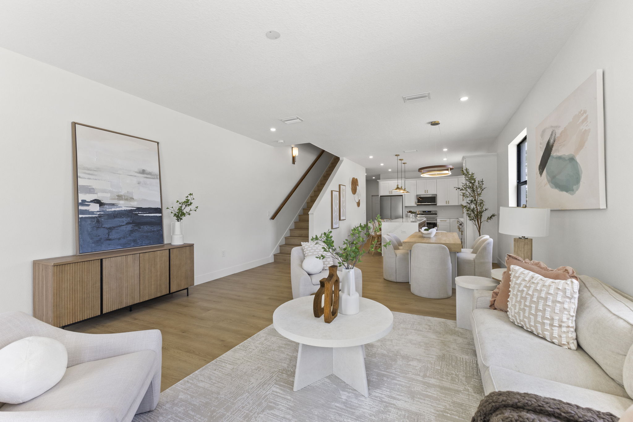 Living room from the entry at Latitudes in the Park, Pinellas Park FL
