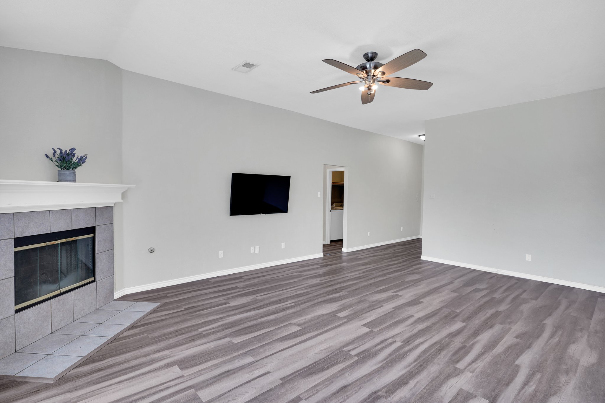 LVP expands throughout the living room and hallways