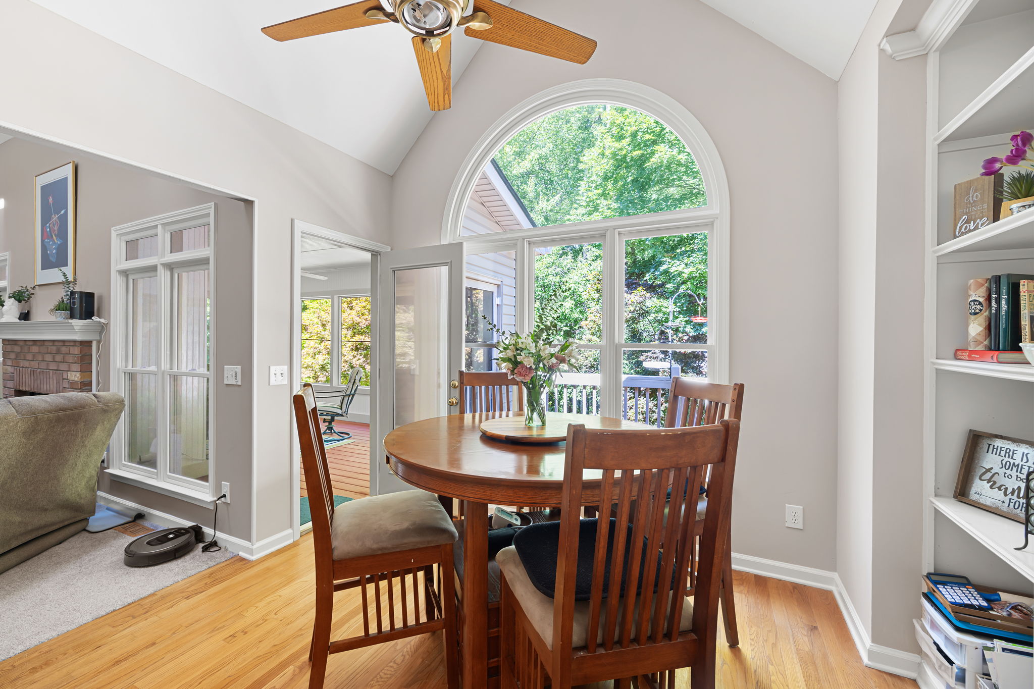 Eat-in kitchen with access to screened porch