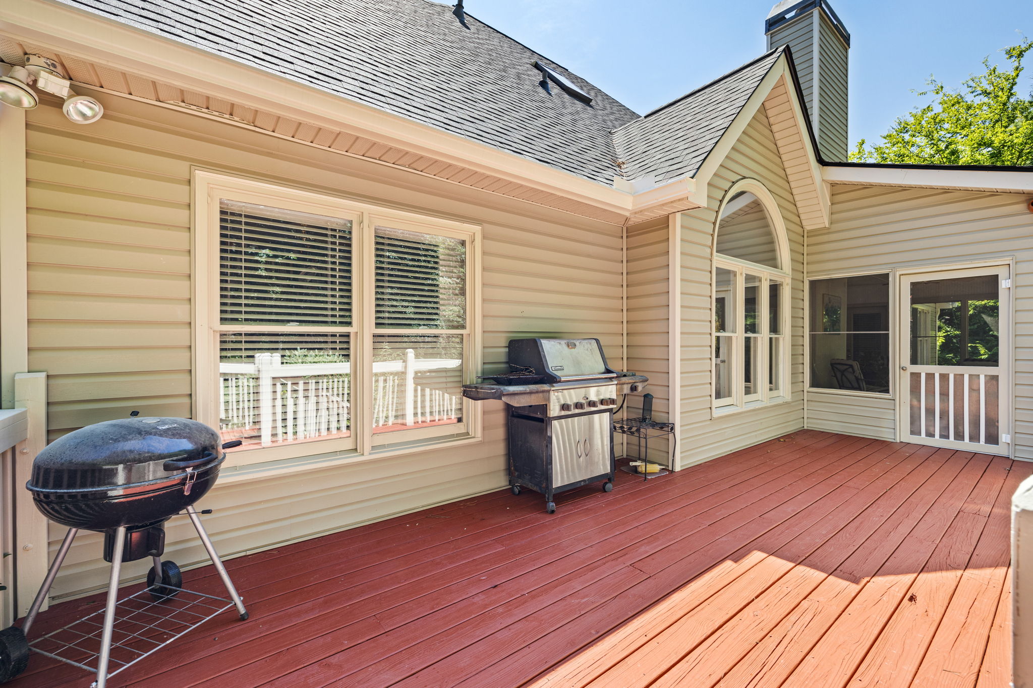 Open deck for grilling and gathering
