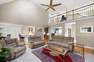 View to the kitchen and the upstairs loft
