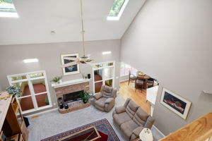 View down to family room