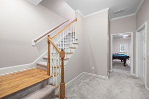 Open stairs to basement suite
