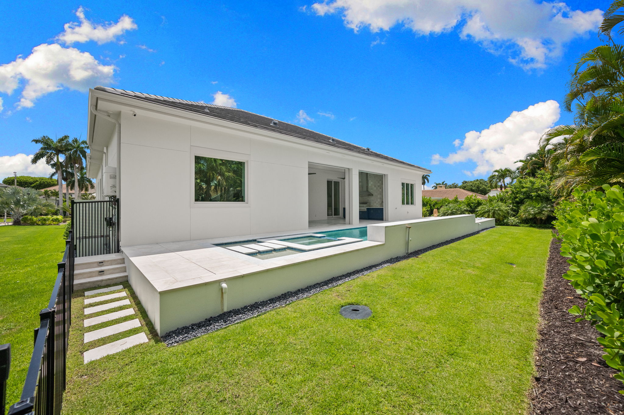 Spacious fenced in backyard, great for dogs or kids to run around