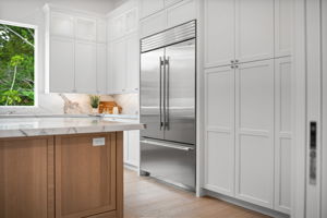 Subzero refrigerator and pantry with pullout drawers