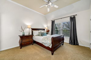 Spacious bedrooms with lighted fans.