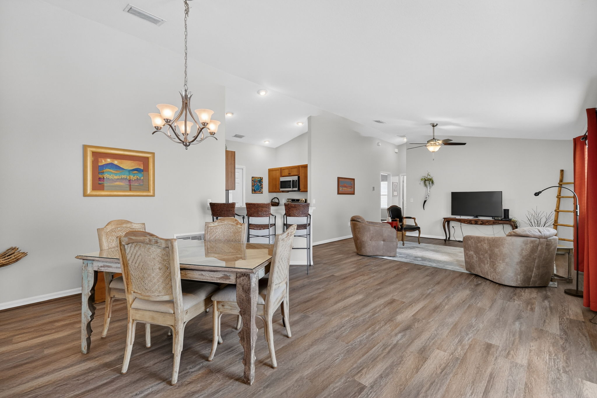 Living, Dining, and Kitchen