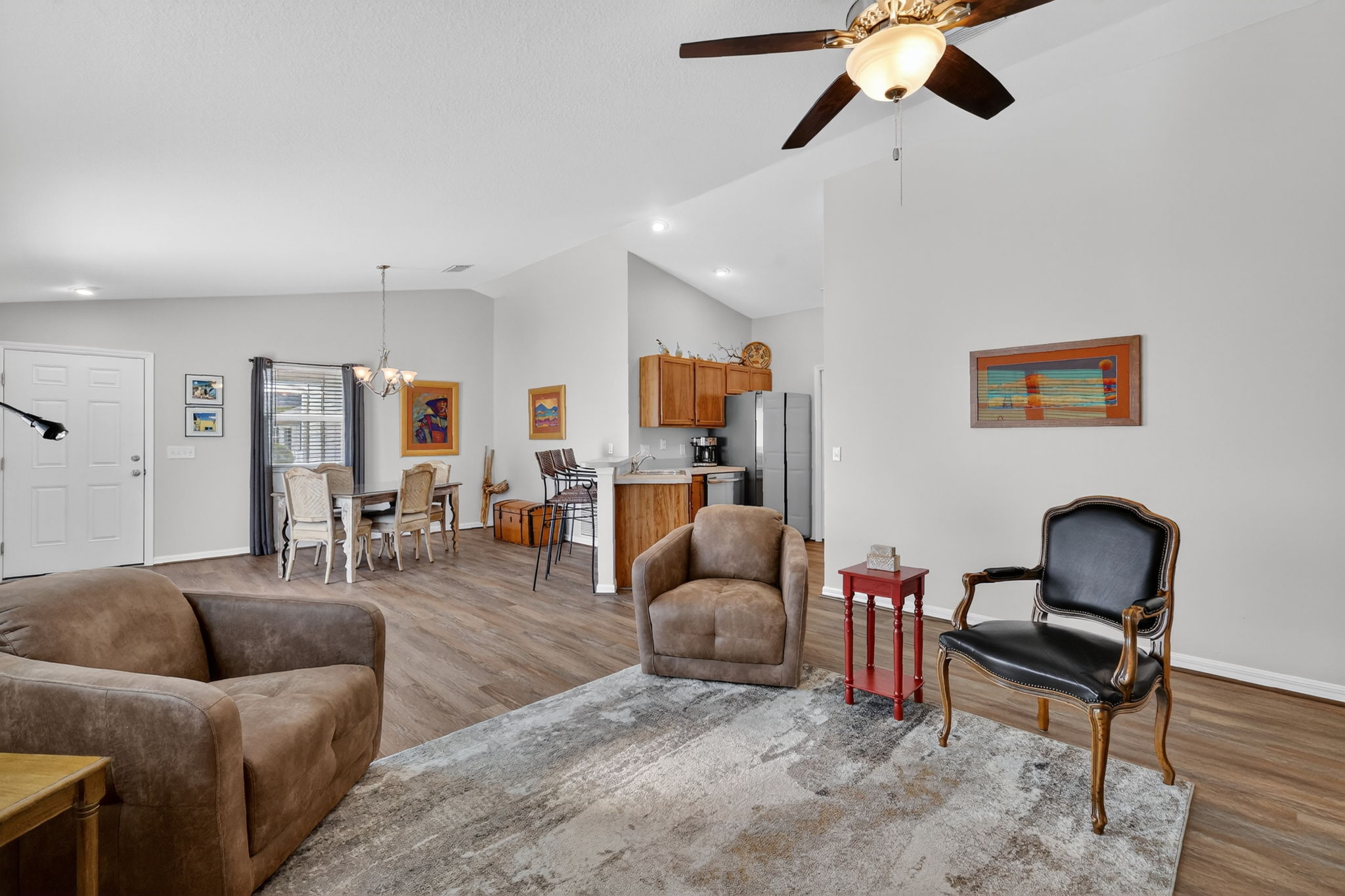 Living, Dining, and Kitchen