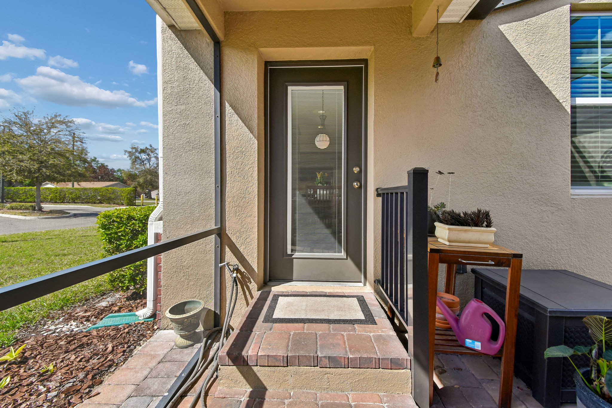 Seller added railing for steps to back door
