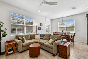 Ceiling Fans & Blinds throughout