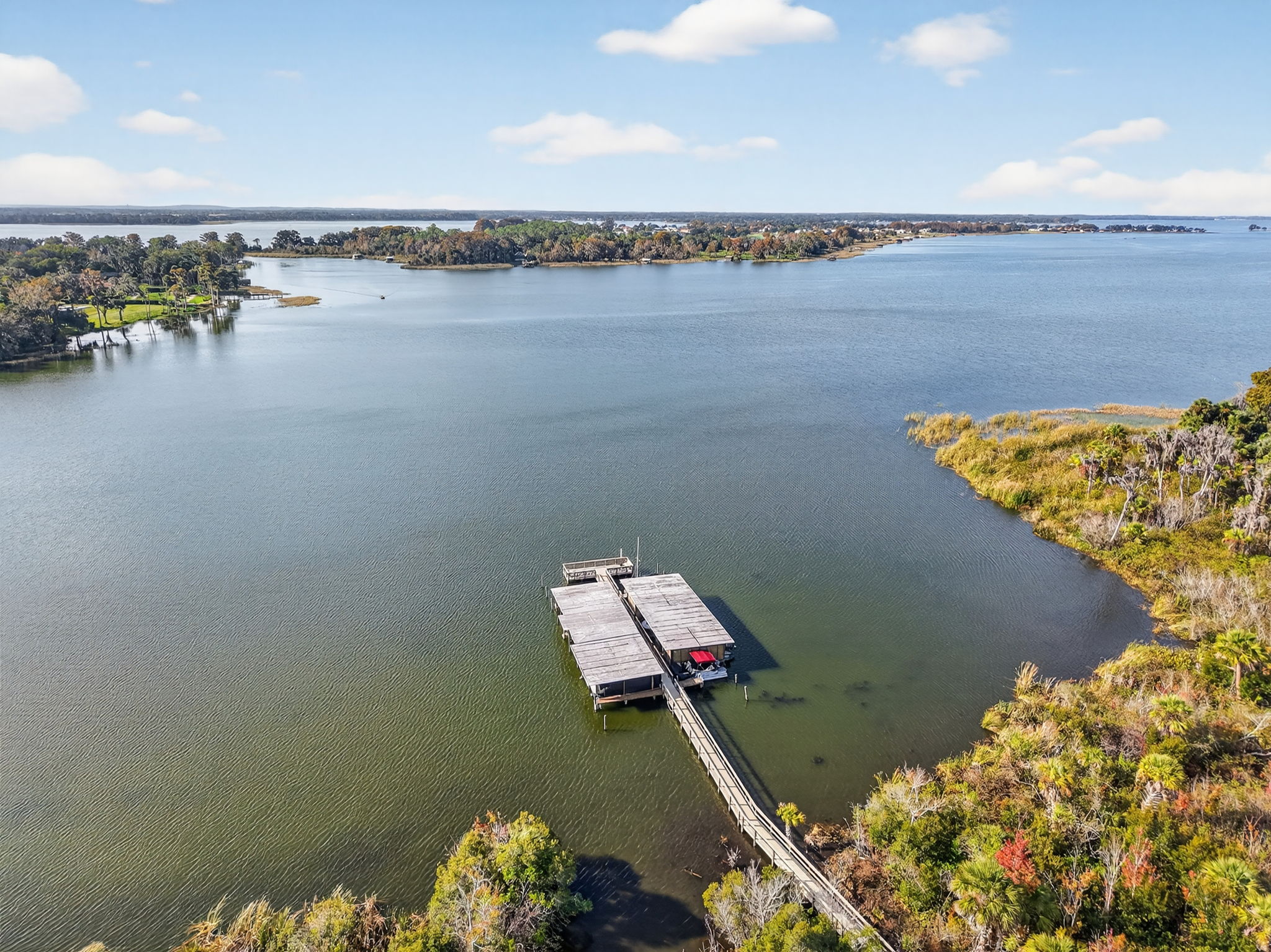 Community boat dock on Lake Dora - Harris Chain of Lakes