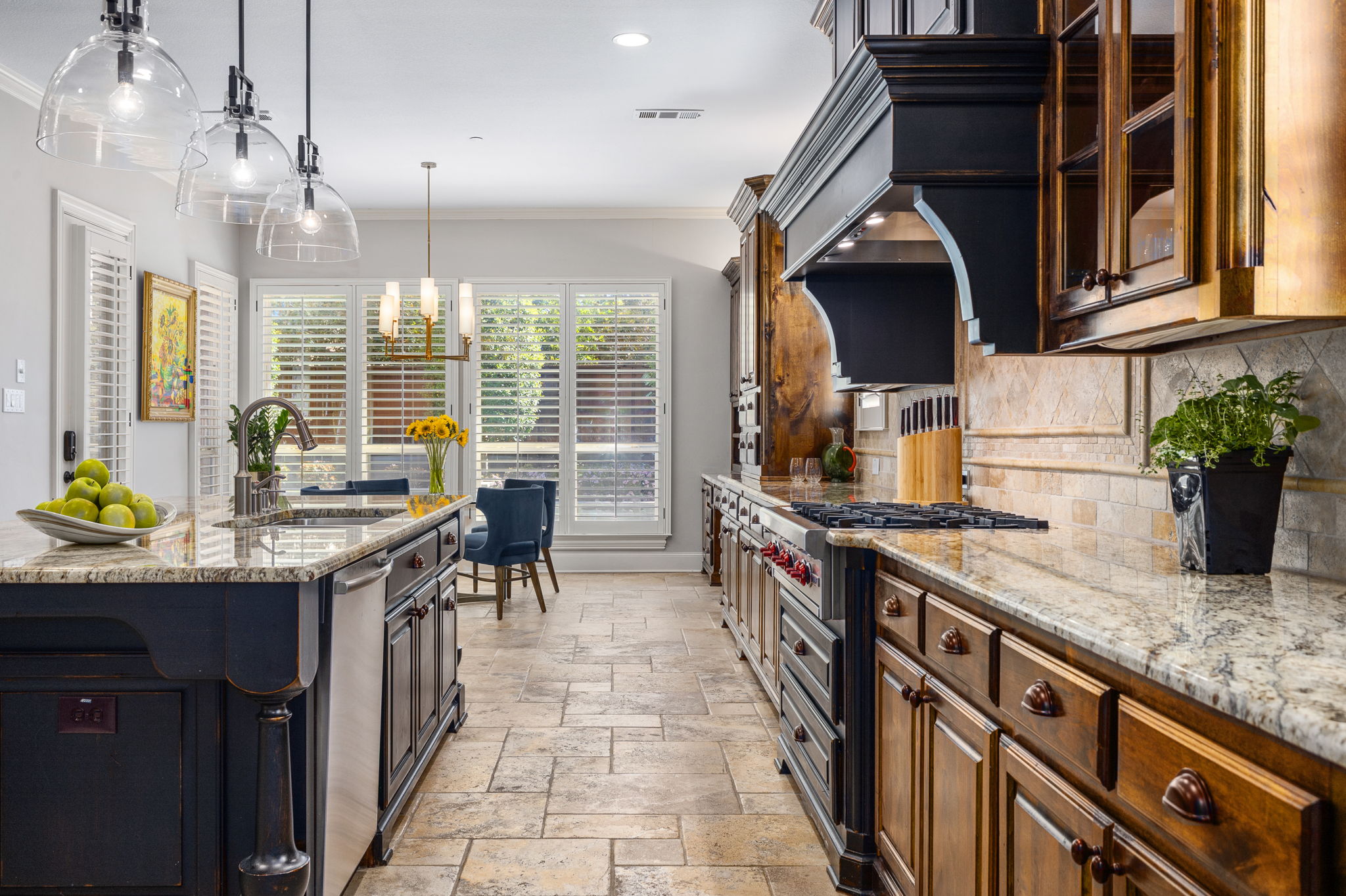 Expansive, light-filled, open concept chef's kitchen