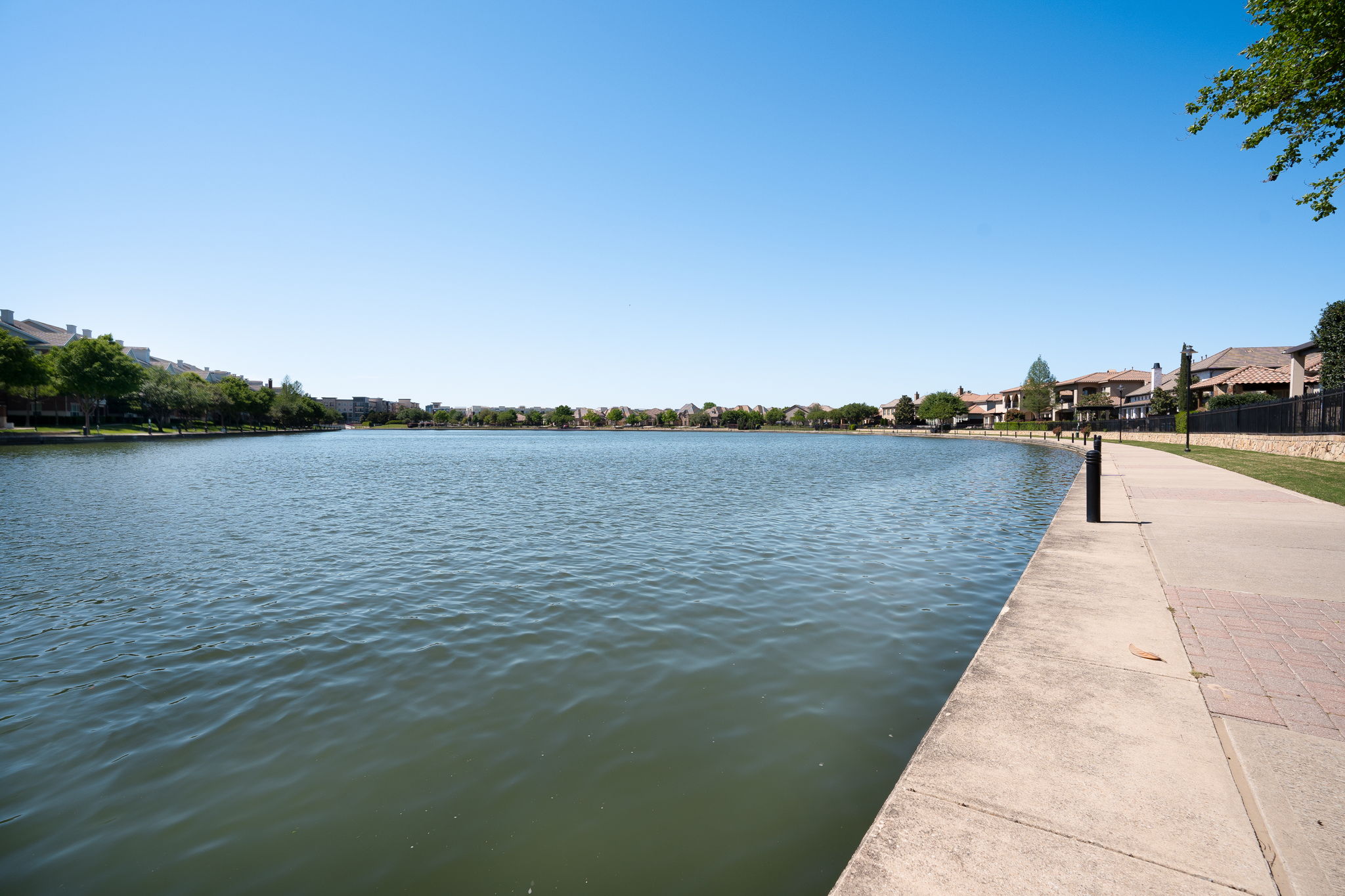 Expansive lake views along promenade