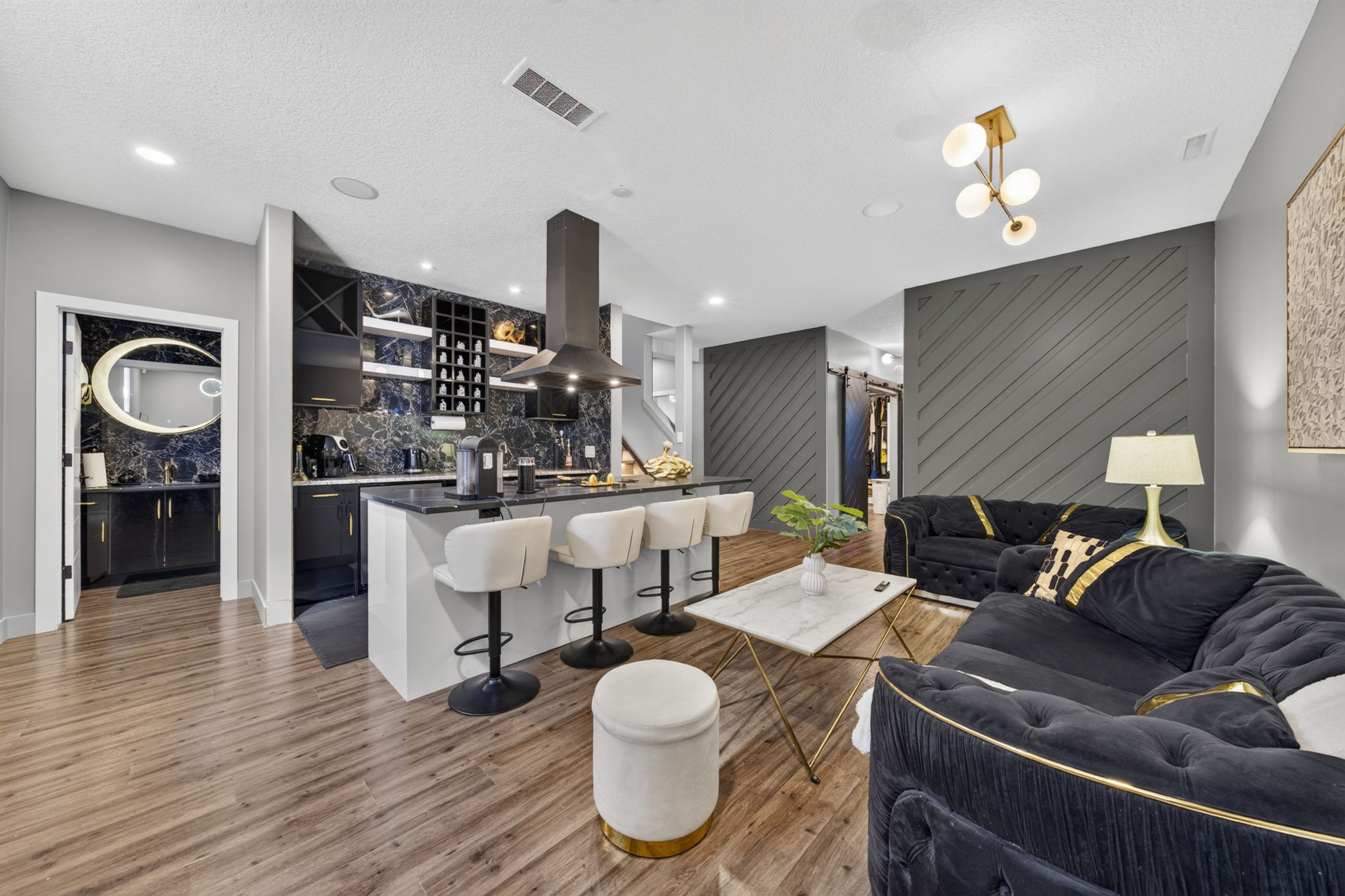 Lower-level suite with its own kitchen