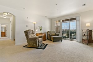 Living Room with a view of Pikes Peak