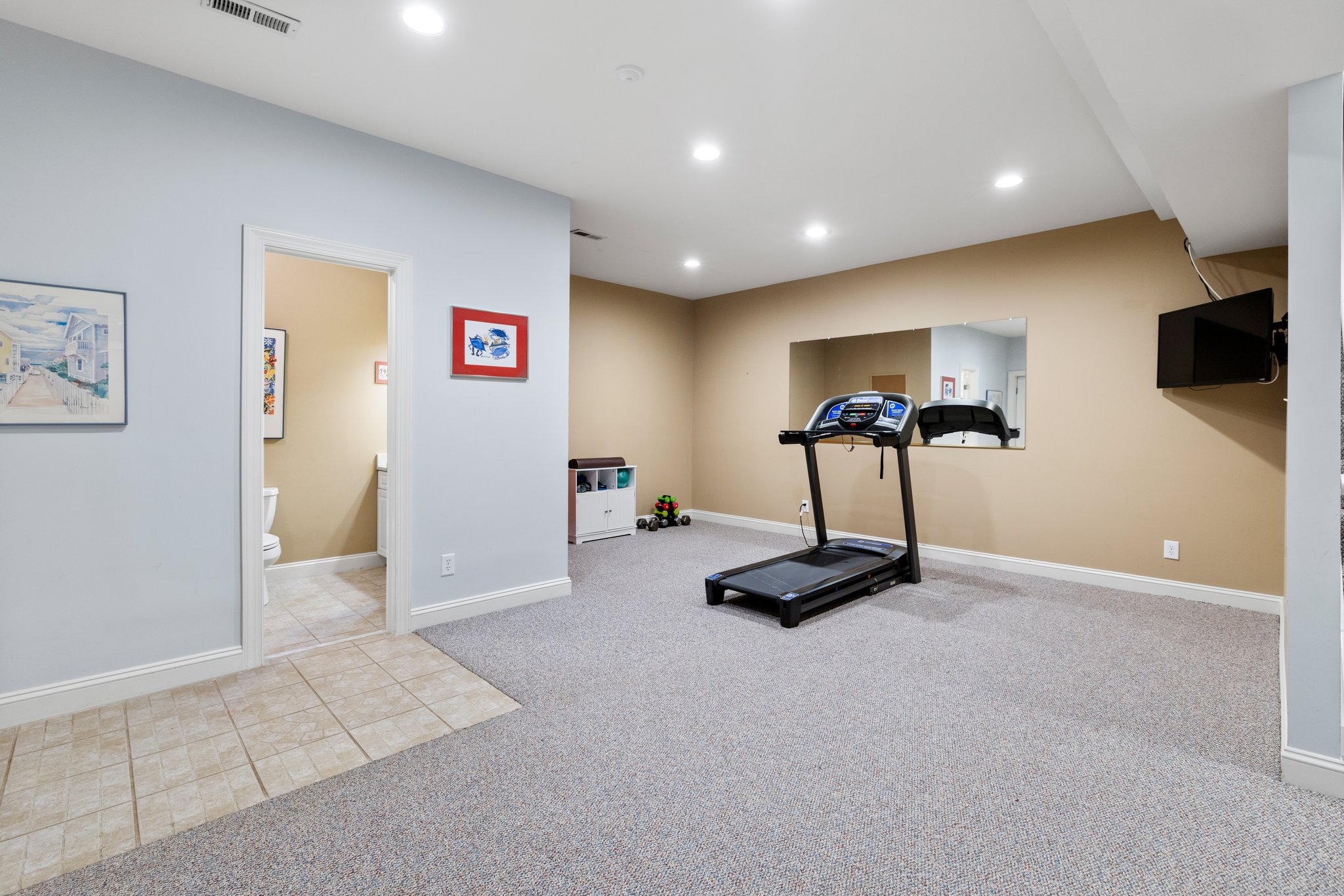 This room connects to the rec room and could be a third option for an in-law or au-pair suite.