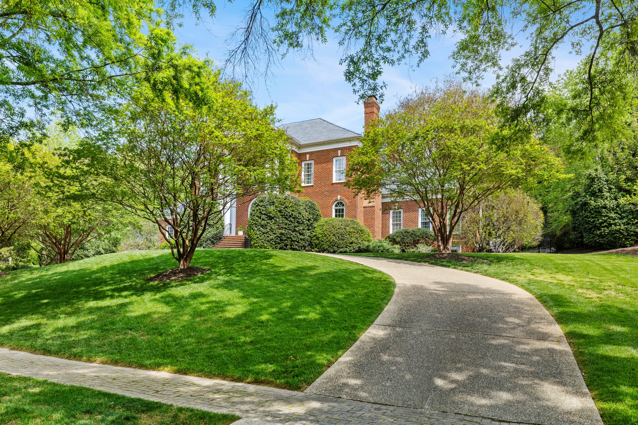 Mature growth landscaping.