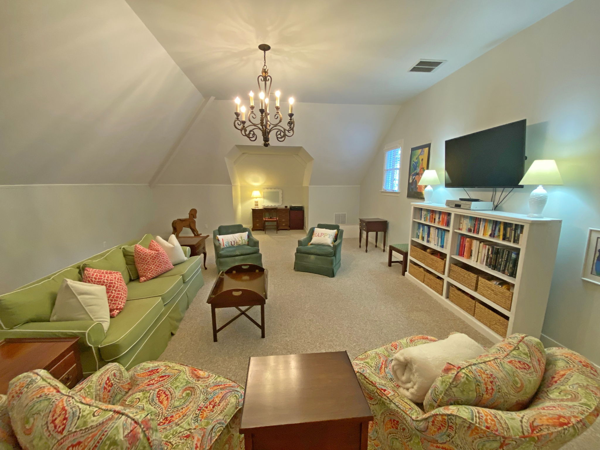 Huge media/exercise/craft/flex room that could also be combined with Bedroom 6 for another in-law or au-pair suite.