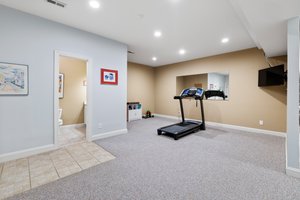 This room connects to the rec room and could be a third option for an in-law or au-pair suite.