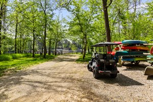 Drive your very own golf car down to the river.