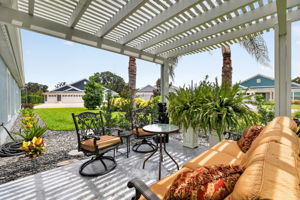 Side Patio with Waterfall and Pergola