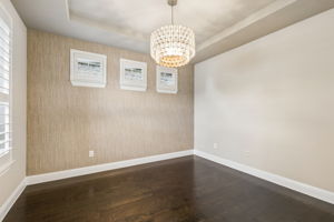The dedicated home office with plantation shutters