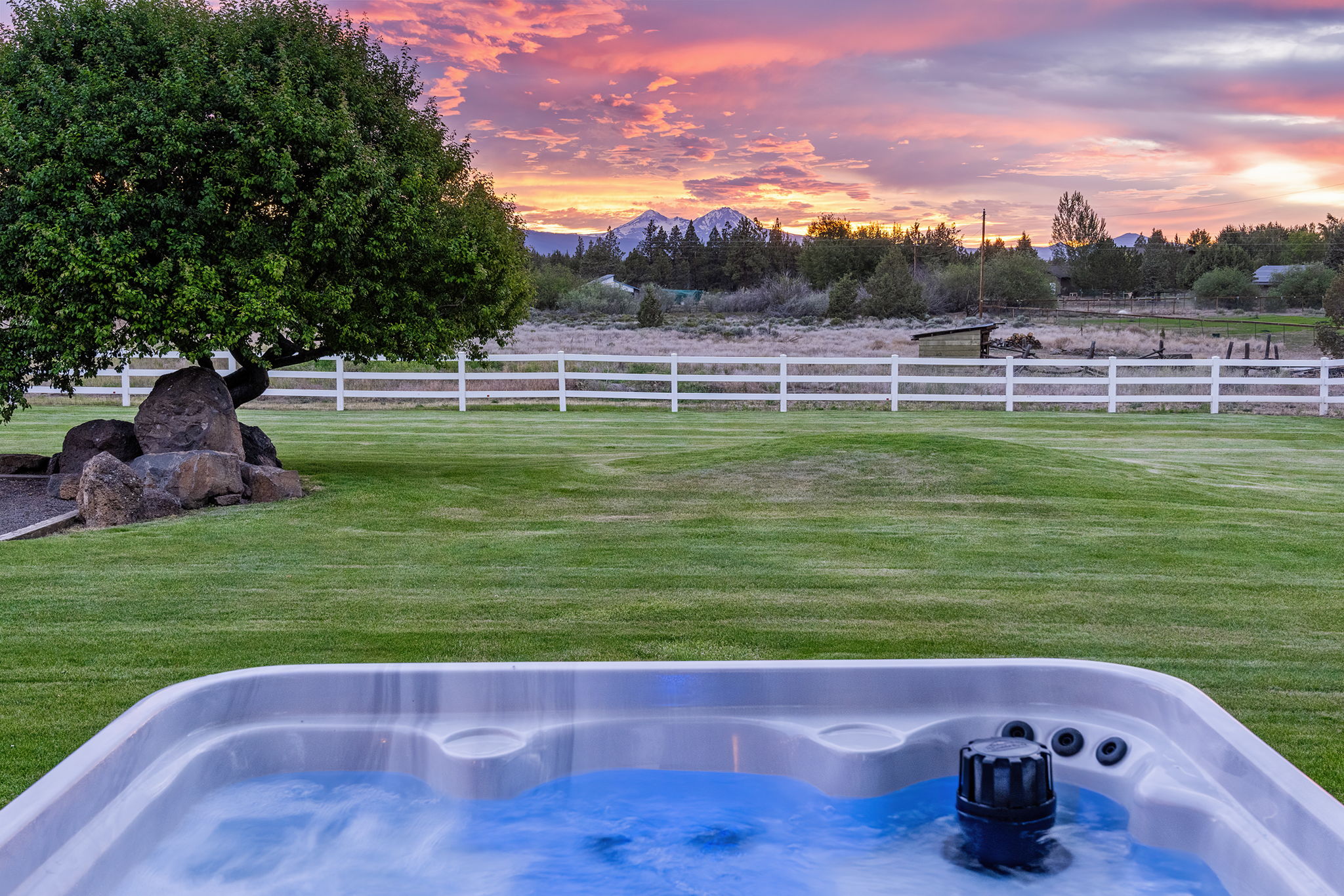 Relax in the Hot Tub While Watching the Sunset