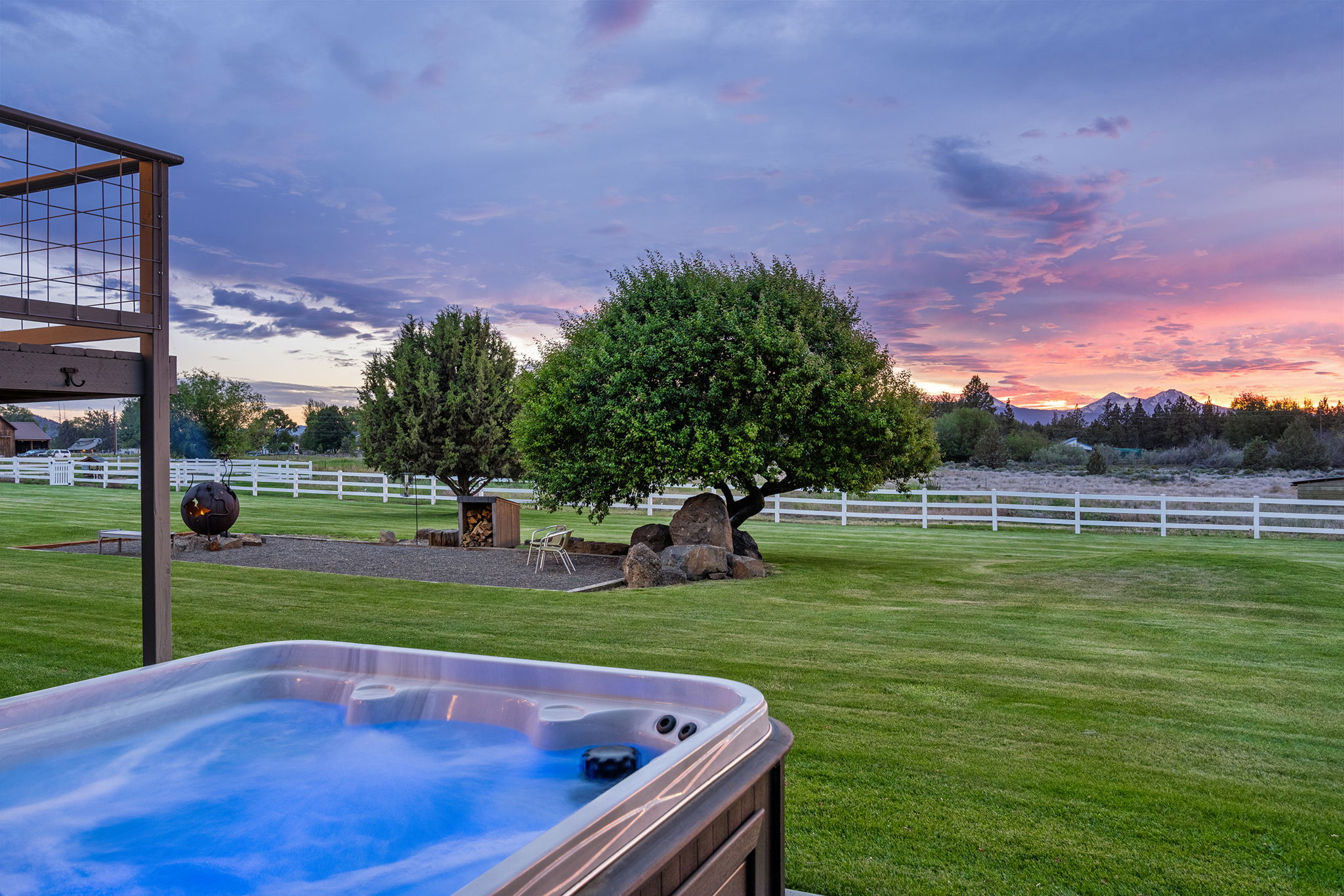 Relax in the Hot Tub While Enjoying Cascade Views
