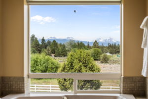 Expansive Cascade Mountain View from Main Level Primary Bathroom