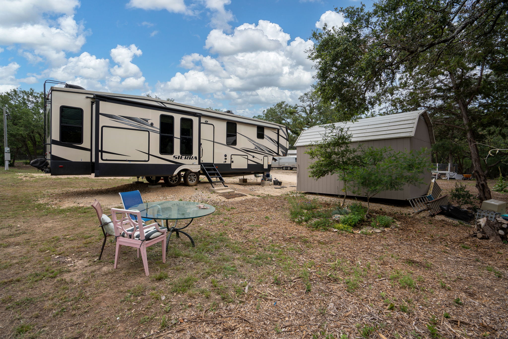 RV Spot #2 with Storage Building
