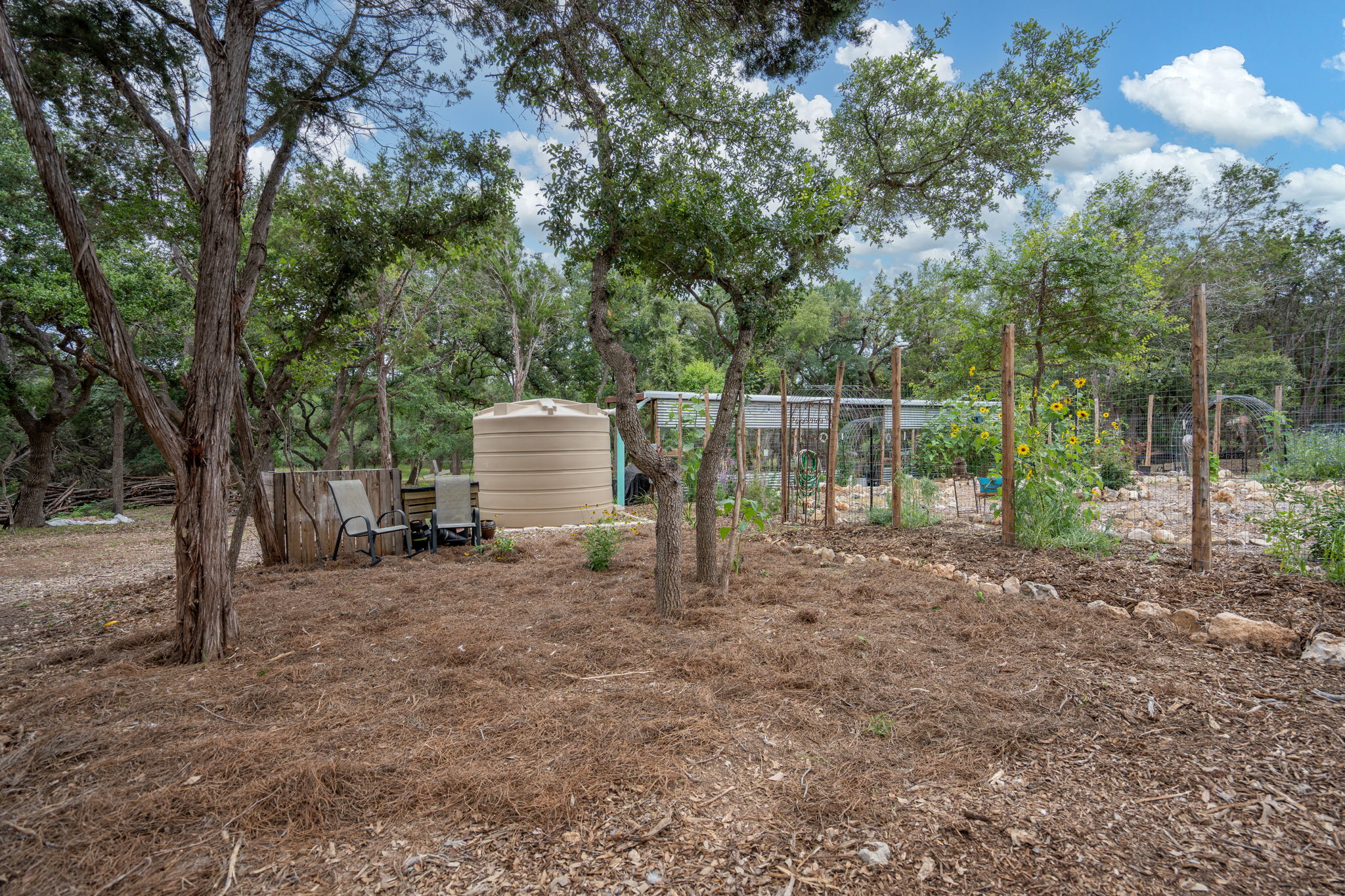 Water Tank On Side Of Garden