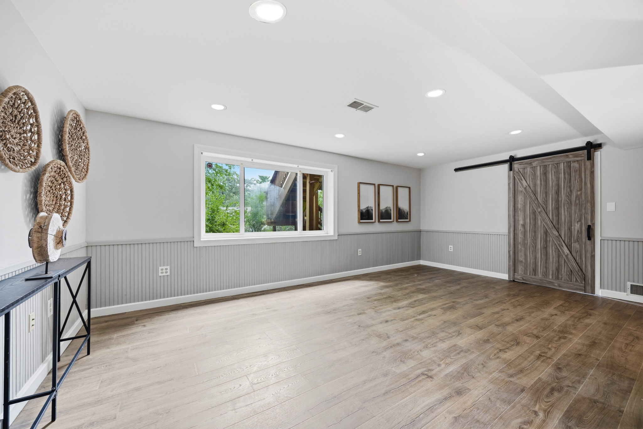 Walk-out lower level with large windows