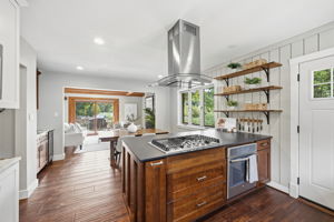 Modern open kitchen and dining room