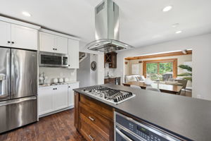 Modern open kitchen and dining room