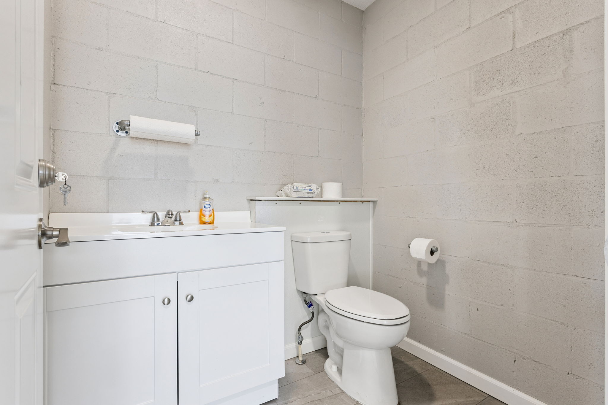 Half bath in garage