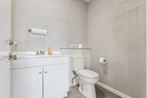 Half bath in garage