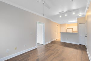 Living Room to Kitchen & Bedroom Entrance
