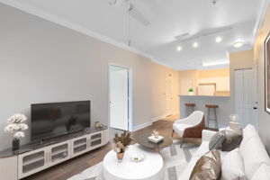 Living Room to Kitchen & Bedroom Entrance